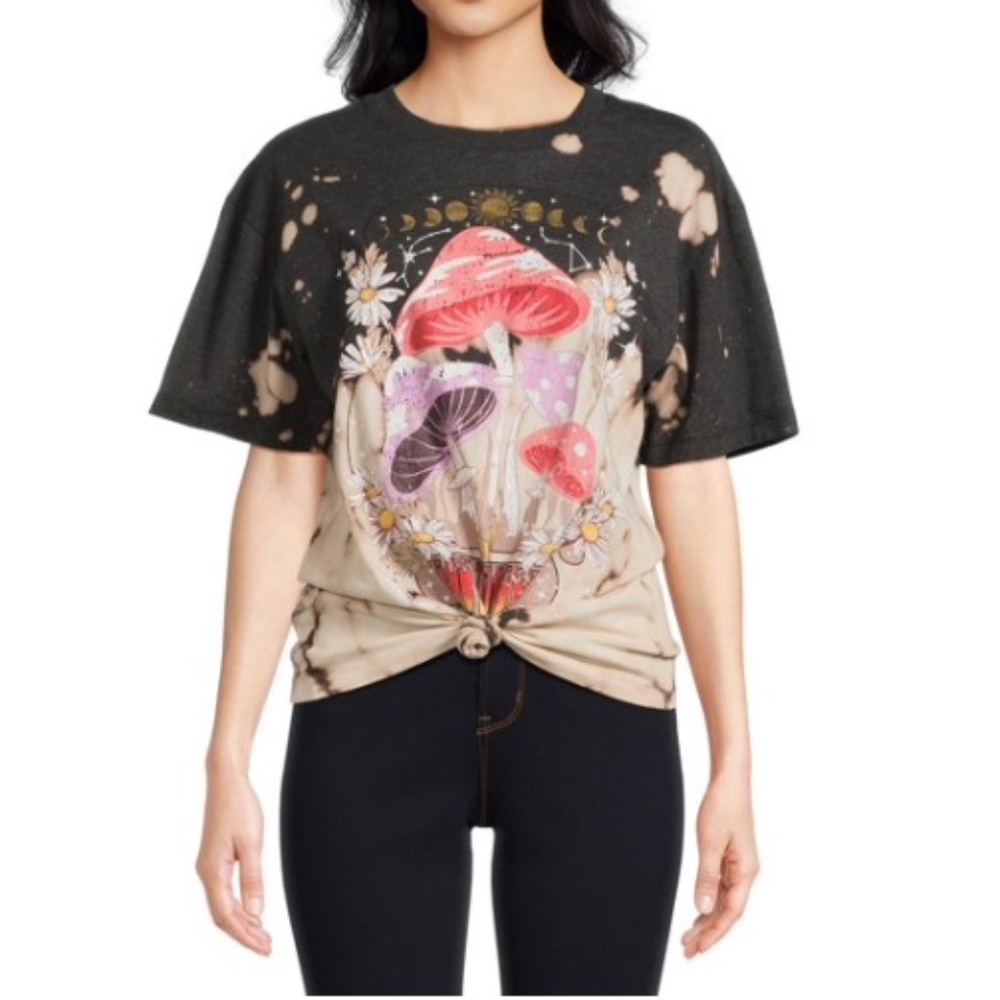 Juniors Oversized Graphic Tee/ Summer Tops for Women Causal Oversized Crew Tee